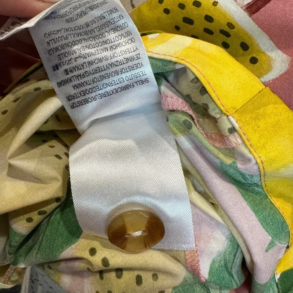 Farm Rio Fresh Lemons Puff Sleeve Shirt Sz Small - Picture 4 of 6